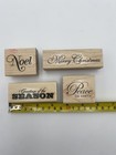  Stampin  Up  Greetings Of The Season Christmas 4 Pc Mounted Rubber Stamp Set 