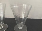 Vintage Etched Footed Parfait  iced Tea Glasses Set 2