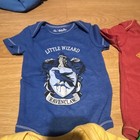 Nwot    Harry Potter 4pc Baby Bodysuit Set 12m Short Sleeve Cotton Houses