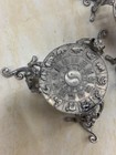2 Pcs Special Hand Made Chinese Silver  lee Dragon  W taiji 3legs Vase Stands