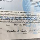 Sept 11 2001 Stock Certificate Walt Disney Company Vintage Original 2 Share Rare