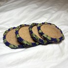 Vintage Round Grapevine Cork Coasters Set Of 4  New 