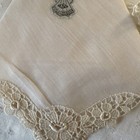 Ivory Linen Desco New Unused Hankie Lace Handkerchief 2 Something Old Wedding 