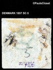 Denmark 1857 Sc 5 Royal Emblems 8s Used No Gum Wm 111 Green Fine