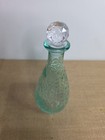 Hammered Green Glass Bottle With Stopper - 7  Bottle  Vase