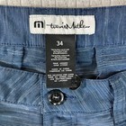 Travis Mathew Performance Blue Golf Dress Shorts Men 34 Polyester Blend Stretch