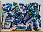 100 Tiny Handcrafted Dichroic Glass Cabochons lot jewelry Making Supplies 90 Coe