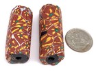 2 Old Rare Venetian Antique Millefiori African Glass Trade Beads- 4412