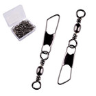 50pcs  Box Brass Barrel Fishing Swivel Solid Rings Fishing Pin Line Connector Fi