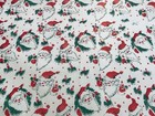 Vtg Christmas Wrapping Paper Gift Wrap Adorable Santa Face   Candle No Creases