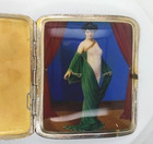 Unusual Silver Cigarette Case With Erotic Enamelled Scene