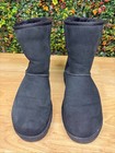 Ugg Classic Short Ii Black Shearling Lined Ankle Boots Shoes Women s 10 1016223