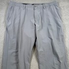 Under Armour Mens Gray Performance Golf Pants 42 32 4-way Stretch Straight Leg