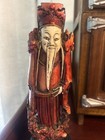 Vintage Chinese Asian Scholar Official Figurine Red Robe Resin Statue 7 25 