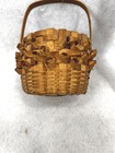 Antique Basket Northeast Native American Small Curly W Handle 3x2 Original 19th