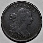 1804 Draped Bust Half Cent - Plain 4 with Stems - Us 1 2c Copper Coin