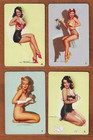 4 Vintage Strip Poker Playing Pinup Cards Earl Macpherson 1945   1946 Near Mint