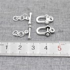 2 Sets Of 925 Sterling Silver Chain Toggle Clasps For Bracelet Necklace