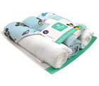 Disney Mickey Mouse Set Hooded Bath Towels And  Washcloths Infant Blue White Nwt