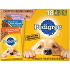Pedigree Chopped Ground Dinner Wet Dog Food Variety Pack  3 5 Oz Pouches 54 Pack