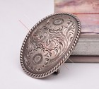 Silver Cowboy Rodeo Floral Carved Western Leather Belt Buckle Fit 35mm Strap