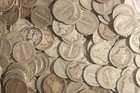 Mercury Dime Roll  50 Coins  90  Silver  worn damaged  Lot E87