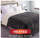 Sunbeam Royal Luxe Sherpa Night Fog Heated Blanket - King   Brand New  