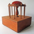 Vintage Sewing Caddy Box With Drawer  Spool Holder Spindles   Pin Cushion
