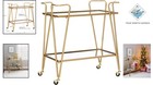 Gina Gold Mid-century Bar Cart - Dual Shelves   Effortless Wheels For Any Space