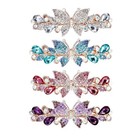 4 Pack Glitter Rhinestone Butterfly Hair Clips - Sparkly Alligator Barrettes For