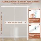 Sunally No Drill Room Divider Curtain Rod Freestanding 4-10ft H 28-114in W White