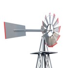 Grey Metal Lawn Windmill Weather Resistant 8ft Yard Garden Decoration Wind Mill