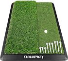 Champkey Dual-turf Golf Hitting Mat   Come With 9 Golf Tees   1 Rubber Tee