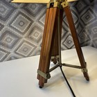 Vintage Look Tripod Table Lamp With Brass Accents Adjust Height 23    33    W shade
