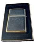 Zippo 2002 Heavy Gold Electroplate Black Elegance Blank Monogram Canvas Mib