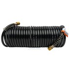 1 4 X 25 Ft Recoil Air Hose Coiled Black Nylon 200 Psi Spring Durable Ends