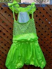 Weissman Child s Xlc Performance Dance Neon Green Spandex   Sequins One Piece