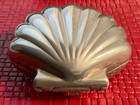 Silver Plated Scallop Shell Red Velvet Lined Hinged Jewelry Box