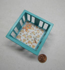Vtg Fisher Price Little People Blue Play Pen Playpen Baby Bed Crib Nursery