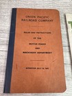 Vtg 1943 Union Pacific Railroad Rules Dept Book   1950s Time Book Ledger