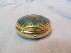 Vintage 2  Hawaii Enamel Cloisonne Hibiscus Flower Pill Trinket Box