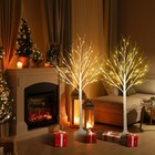 2 Pack 4ft Lighted Birch Trees  96 Led Twinkling Trees  2 Lighting Modes Warm Wh