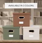Decorative Document Storage Box Set  2-piece      Easy-slide Lidded Storage Boxes