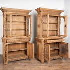 Pair  19th Century French Oak Bookcases Display Cabinet With Adjustable Shelves