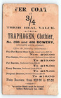 C1880 Traphagen Clother New York Beaver Fur Coats Victorian Trade Card Z1384