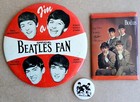 Beatles Pin Buttons - Original 4  1964 Beatles Fan  1  Pin  Mirror And Calendar