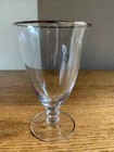 Set Of 4 Vintage Platinum Silver Rim 12-oz Water Goblets Wine Glasses  Excellent