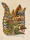 Large Vibrant Balinese Barong Hand Carved Wooden Mask Wall Decor-19 Inches Tall