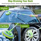 Adjustable Telescopic Car Wash Brush Kit Mop Long Handle Vehicle Cleaning Tools