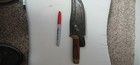Vintage 1974 Smith   Wesson S w Model 6010 Bowie Knife   Leather Sheath Marked